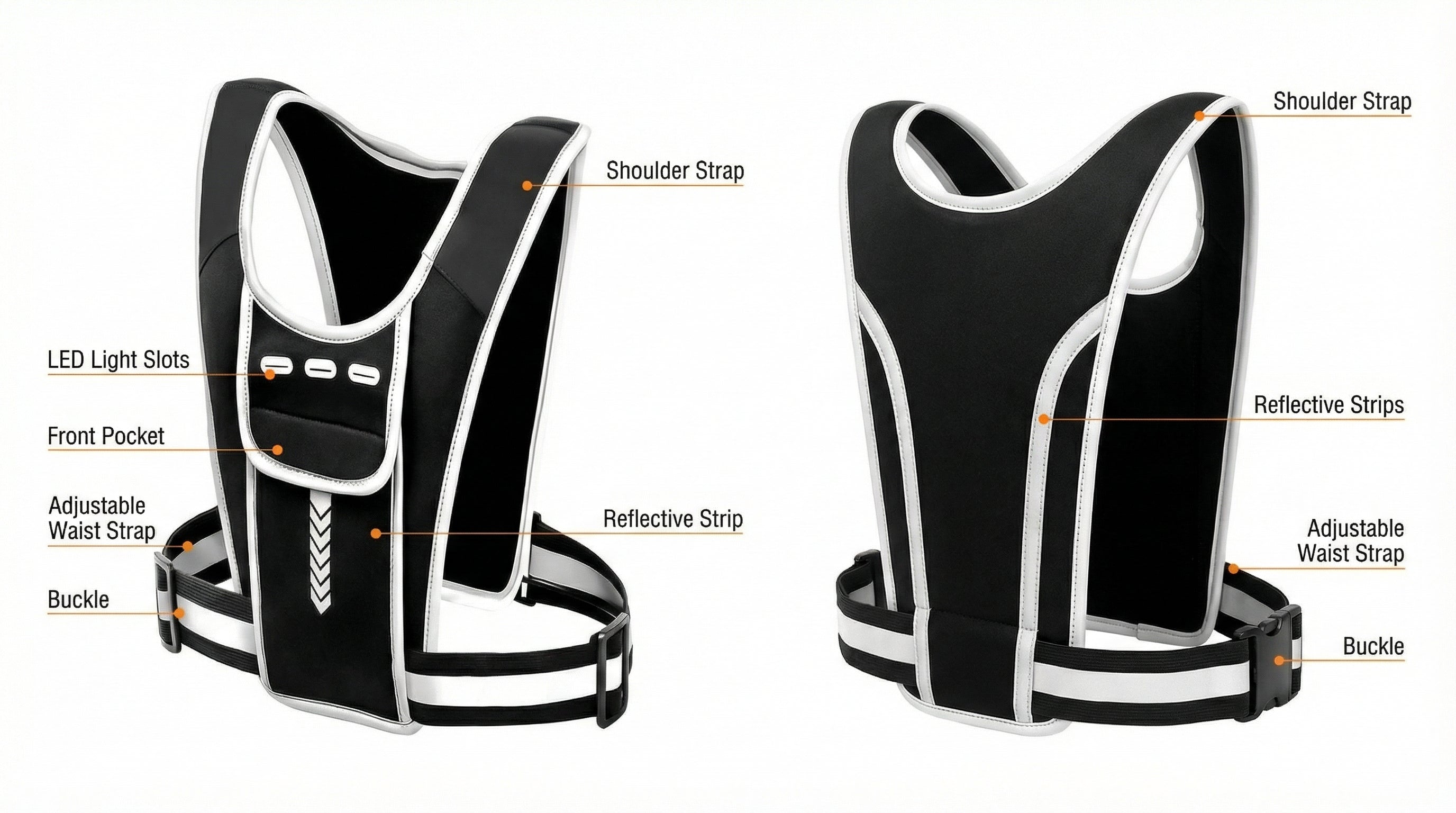 Reflective Hydration Vest Pack